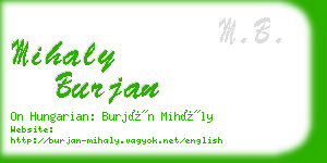 mihaly burjan business card